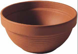 Ciotola rigata in terracotta Made in Italy – Fioriera in Cotto, Diametro cm 27, altezza 13 cm