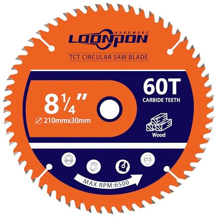 Kreissägeblatt 210 * 30 * 60T, Schneller Schnitt, geeignet für Weich- und Hartholz, Tischlerplatten und Spanplatten