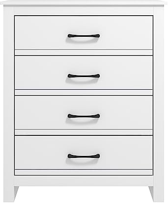 Galano Gemstone Kommode mit 4 Schubladen – Kleiderschrank-Organizer für Schlafzimmer – Einfache Montage – Weiß