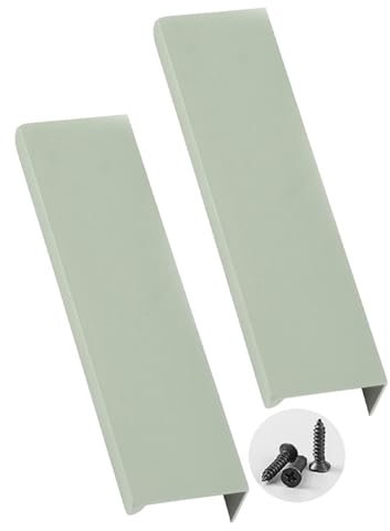 JMCXSM592 2 pièces Poignée de porte Armoire Coloré Chambre d'enfant Poignées pour placards Caché tirette Invisible Bouton Meuble Aluminium Poignet Tiroirs Angle droit,Tirer Dressing (vert,150mm)