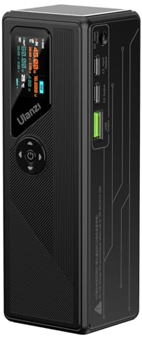 ULANZI BS004 Battery für Kamera, Akku für Camcorder mit 19200mAh Akkukapazität, PD 100W, 1~24V einstellbare Spannung, Typ-C/DC, OLED Display, mit 1/4 & 3/8 Schraublöchern für Videoleuchte