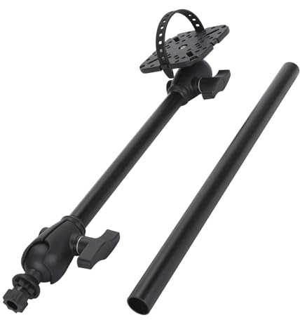 Luocute Universal Fish Finder Mount Bracket, Dual 360 Degree Swivel Ball Mount Stand, Versatile Mounting Options, Compatible for Humminbird, Lowrance, Raymarine Fish Finders