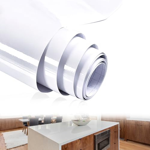 NeutypeChic Klebefolie Möbel Weiß Glitzer Möbelfolie 40cmX3m，Hochwertigem Dekorfolie Küchefolie Möbelfolie Wasserfest Folie DIY Wandaufkleber