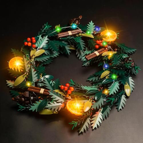 LocoLee Licht Set Kompatibel mit Lego 10340 Weihnachtskranz, Nur Lichter Set - Kein Modell, Licht Beleuchtung Set Compatible with Lego Icons Wreath 10340