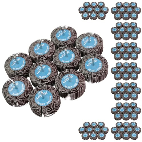 80 Grit 80mm Flap Wheel Disc Abrasive Sanding Pads for Drills Grinders 6mm Shank 100pc