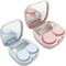 Fizzix 2 PCS Travel Contact Lens Case with Mirror - Portable & Stylish, Ideal for Soft and Hard Lenses, Leak-Proof Design