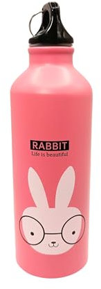 Botella de Agua para Niños 500ml - Cantimplora Infantil de Acero Inoxidable - Diseño Rosa Divertido y Seguro - Ideal para Colegio, Viajes y Actividades