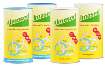 2x 500g Almased Original + 2x 500g Almased Mandel-Vanille – 4er Bundle – Für Gewichtsreduktion und Muskelaufbau – 52g Protein auf 100g – 40 Portionen
