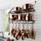 KES Oiled Bronze Pot Rack for Kitchen, 76CM Pan Hanger Wall Mounted, 2-Tier Hanging Pot Storage with 12 Hooks for Kitchen Storage and Organization, KUR215S75B-OB
