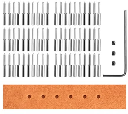 WUTA Leder Stanz Werkzeug, 3. Generation Professional Leder Stanz Set Bastelzahn(60 Stck. Meißelkopf)