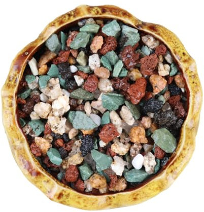 MEETOZ Mix Horticultural Lava Rock Pebbles-Decorative Landscaping Gritty Rocks, Pumice Potting Soil Amendment, Additive for Succulent, Cactus Bonsai, Vase Fillers, Terrarium, Fairy Gardening, 2.2lb