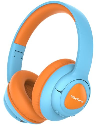 VibeTune Kids Bluetooth Headphones, 60H Playtime, Volume Limited 85/94dB, Bluetooth 5.4, Type-C Fast Charging, Foldable Wireless Headphones for Kids, Toddler Headsets with HD Mic (Blue)