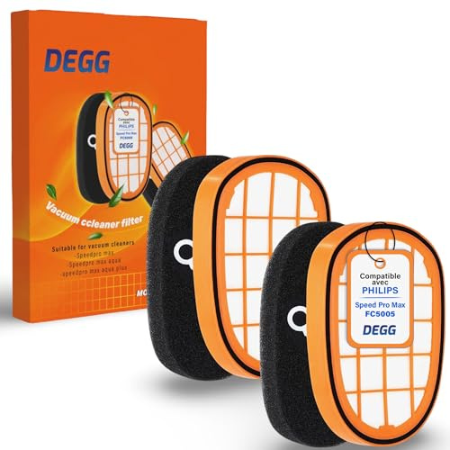 DEGG® Filter, Kompatibel mit Philips Speedpro, 2 Stück | Ersatzfilter FC5005/01, Waschbarer Filter, Staubsaugerfilter, Staubsauger Ersatzteile, Staubsaugerzubehör, Perfekte Passform