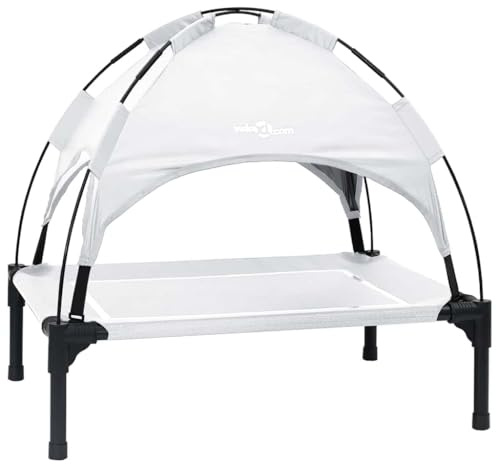 vidaXL Hundebett 63 x 49,5 x 60 cm Stahl Silber Grau | Hergestellt aus robustem Polyester, ist es bequem und lässt Luft zirkulieren, Hilft,