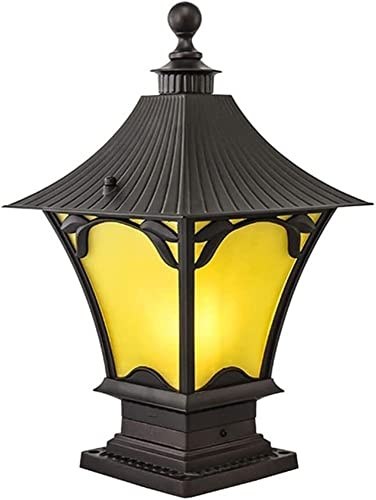 WQHPLMD Externer Postleuchten mit Aluminium-Lampe und gefrorenem Glassatz Orange - Kompatibler Lichtschacht IP54, Kabelgebundene Montage, LED/Einzellicht