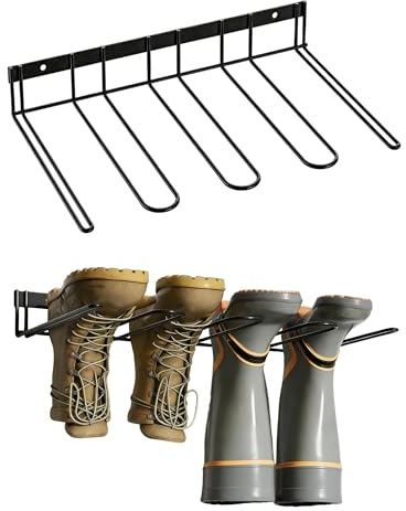 AmoreTempo 2 Stück Stiefelhalter Wand Metall für 4 Paar Stiefelknecht