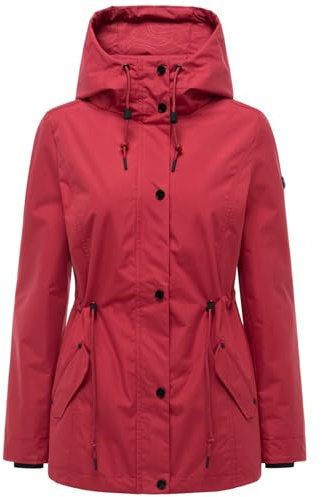 MARIKOO Damen Jacke (XS-3XL) - feste Kapuze, verstellbare Taille, 3 Taschen - N124