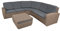 greemotion Loungeset New York mit Tisch braun, inklusive Kissen grau, 4 Sitzelemente, Ecklounge aus edlem Poly-Rattan, Tisch als Hocker verwendbar