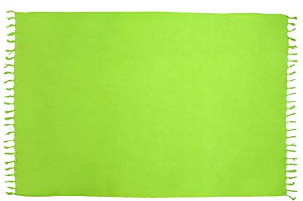 Ciffre Sarong Pareo Wickelrock Strandtuch Lunghi Dhoti Tuch Schlicht Uni Hell Grün + Schnalle