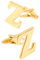 Bishiling Mode Edelstahl Herren Manschettenknöpfe Hochzeit Z Buchstabe Gold Manschettenknöpfen