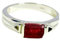 Gemsyogi Damen Herren Unisex - 0,925 Sterling-Silber 925 Smaragdschliff Red Rubin