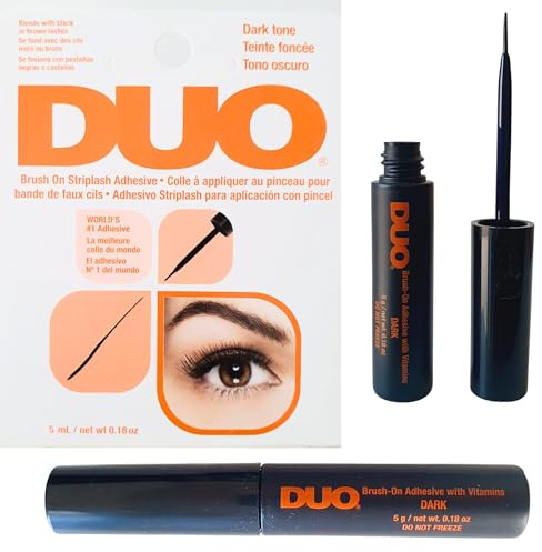 Adhesivo DUO resistente al agua para pestañas y cejas, inodoro, vegano (Duo orange, 1, unidad)