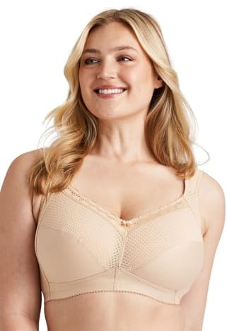 Miss Mary of Sweden Diamond Womens Full Cup Supportive Non-Wired Bra 44E Beige