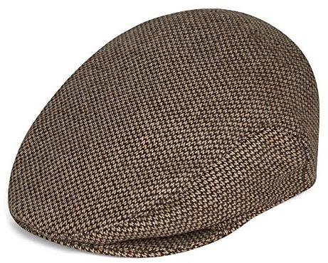 Lona Scott Hergestellt in Schottland Kaschmir Herren Mütze, 100% Kaschmir Dog Tooth 57