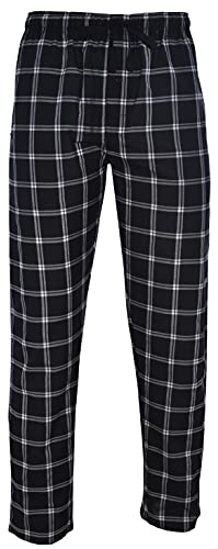 Hanes Men's Woven Pajama Pant, Black Plaid, Medium