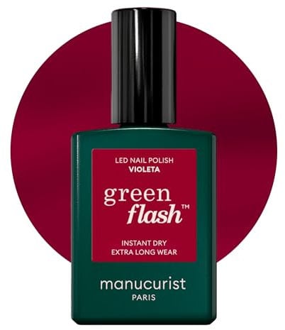 MANUCURIST Green Flash™ UV Nagellack Violett Rosa Violeta • Hema Free UV Lack • 12-Free Lack, 55% bio-basiert • Nägel Selber Machen für UV Lampe Nägel • Gel Nagellack UV 15 ml • Gel Nägel