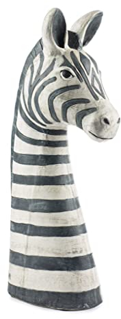 Kopf Zebra I Gipskopf I Dekokopf I Büste I Höhe 50 cm I Aufsteller I Tischdeko Fensterdeko Tierkopf Wohnaccessoires Dekoration