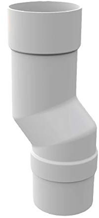 White Round Downpipe Offset Mini Bend, Freeflow Rain Water Systems