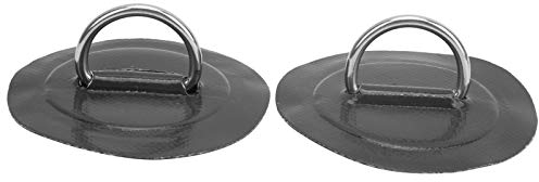 VGEBY D-Ring Pad, 2-teiliges D-Ring-Patch aus Hochfestem Edelstahl für PVC-Schlauchboote, Flöße, Beiboote, Kajaks, Kanus und Surfbretter(schwarz)