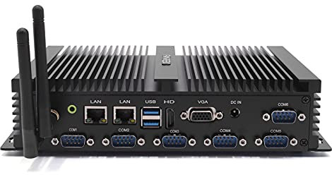 Mini PC Industriel Windows 10 Pro,Mini Ordinateur de Bureau 8G RAM+128G SSD Core i5-4200U HD Graphics 4400 minis Forum pc megaport[VGA+HDMI/2*Gigabit Ethernet/Wi-FI 2,4+5,8G/BT4.2/4*USB/6*COM Port]