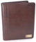Catwalk Collection Handbags - Damen A5 Leder Notizbuchtasche - Schreibmappe mit Reißverschluss - Passend für Tablet und Notizbuch - ANGELA - Braun