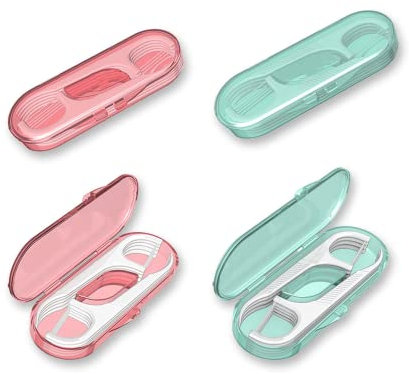 AOCEAN Zahnseide-Plektren – Reiseseide mit Zahnstocher – Professionelle Einfädler Flossers mit 4 Aufbewahrungsbehältern – ideal für Familienhotel und Reisen mit hoher Zähigkeit (40 Stück)