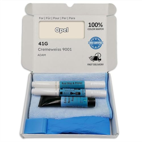 Genuine Colors Lackstift CREMEWEISS 9001 41G für Opel Silber ADAM