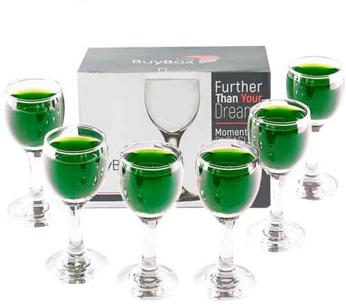 the mask el turko Cordial Glasses Set Of 6 Liqueur, Absinthe, Mini Wine Port Glasses, Shot Glasses with Stem, Apertif Glassware ((2oz/55ml) Clear Glass)