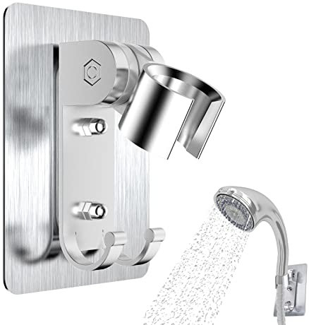 Duschhalterung, Brausehalter Verstellbar, Handbrause Halterung, keine Notwendigkeit, Ersatz Für Handbrause Halterung Ohne Bohren, Verstellbare Handbrausehalterung Mit Großem Winkel, Wasserdicht…