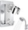 Shower Head Holder, Handheld Shower Head Wall Mount Bracket, Shower Bracket, no Need to Punch Holes to Install Strong Glue with Screw Mounting Holes, The Bracket can be Adjusted 90 Degrees