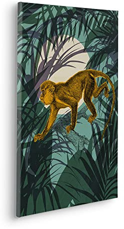 Komar Keilrahmenbild im Echtholzrahmen - Sneaky Monkey - Größe 40 x 60 cm - Wandbild, Kunstdruck, Wanddekoration, Design, Wohnzimmer, Schlafzimmer