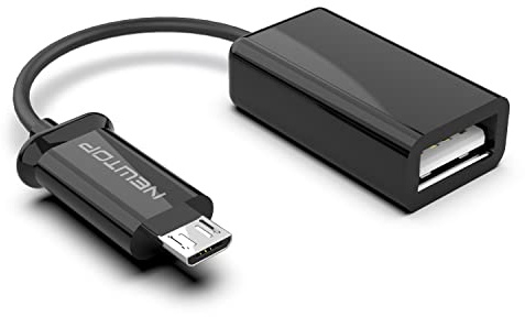 N NEWTOP Cavo Adattatore AD09 OTG USB 2.0 Femmina a Micro USB USB-A Maschio Adatta Convertitore Compatibile con Android Cellulari Smartphone Tablet per Unità Flash Tastiera Mouse Dati (Nero)