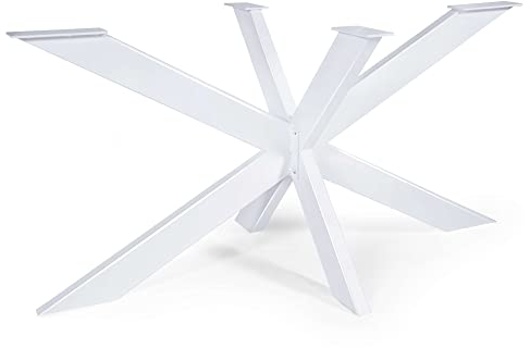 Magnetic Mobel Tischgestell Spider Tischbeine Kreuzgestell Schwerlast Tischkufen Stahl Metall Esstisch Schreibtisch Konferenztisch - Für Glastischplatten (Weiß, 150x83 cm)