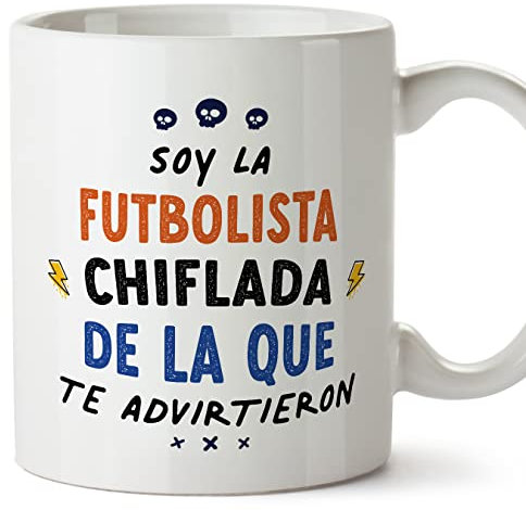 MUGFFINS Tazas para FUTBOLISTA mujer - En Español - Todos te advirtieron - 11 oz / 330 ml - Regalo original y divertido