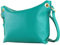 modamoda de - T243 - ital. Umhängetasche Klein Small aus Leder, Farbe:Türkisblau