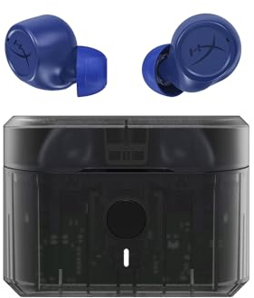 HyperX Cirro Buds Pro Blau – True Wireless In-Ear Kopfhörer mit Hybrid ANC & Noise Cancelling, Bluetooth 5.2, Low Latency Gaming-Modus, 35h Akkulaufzeit, IPX4, Touch-Steuerung, Mikrofon