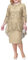 CHICTRY Womens Elegant Plus Size Wedding Guest Dress Suit 2 Piece Sets Cocktail Party Dresses Champagne L