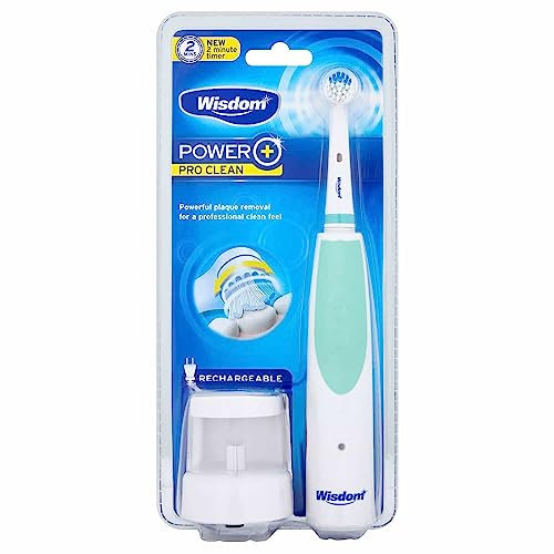 Power Pro Clean Toothbrush - Rechargeable or Battery-Operated - Timer and Pacer - Powerful Plaque Removal for A Professional Clean Feel - Whiter Teeth and A Healthy Smile