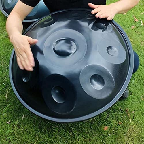 CruSio 9 Notizen D Minor Handpan Drum Manual Tuning Nitridged Stahl Handtrommel -Percussion -Instrument Mit Weichem Handpfanne Drumsticks Und Faltbarem Drum Stativ, 22 Zoll