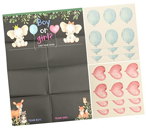 Ciieeo 2sätze Gender Reveal Party Game Mit Abstimmungsposter Und Aufklebern Kreative Deko Für Babyparty Geschlecht Enthüllungsspiel Für Unvergessliche